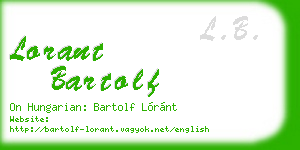 lorant bartolf business card